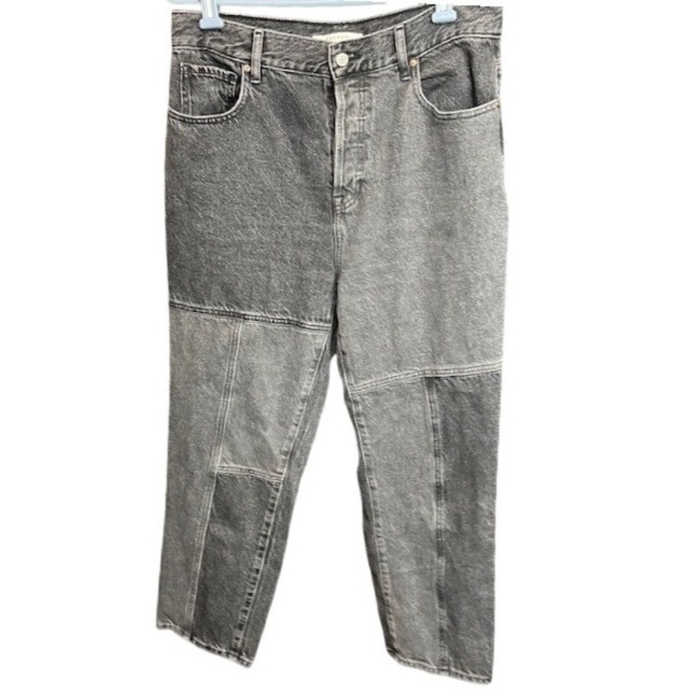 PacSun Women's High Rise Straight Leg Jeans‎ Size 30 Gray Wash Block Denim